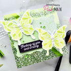 Pink and Main Spring Blooms Foilables Sheets pmf385 green butterflies
