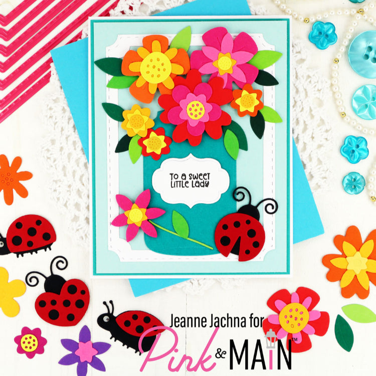 Pink and Main Spring Flowers Dies pnm750 bright colors