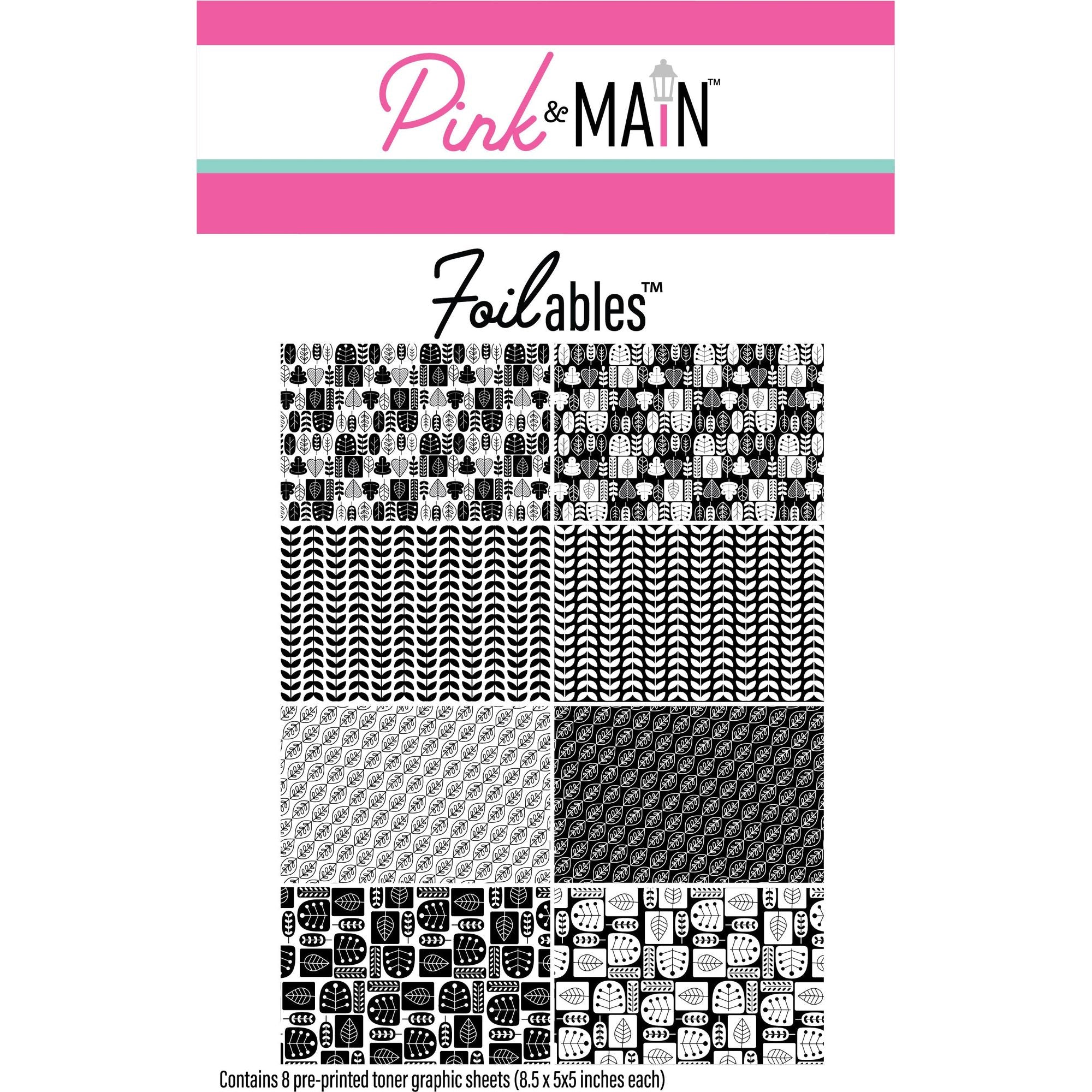 Pink and Main Spring Leaves Foilables Sheets pmf300
