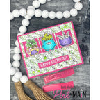 Pink and Main Spring Leaves Foilables Sheets pmf300 happy birthday
