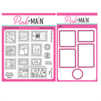 Pink and Main Spring Postage Stamps Clear Stamp and Postage Stamp Die Set