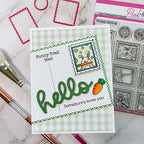 Pink and Main Spring Postage Stamps Clear Stamp and Postage Stamp Die Set hello carrots