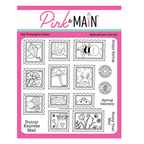 Pink and Main Spring Postage Stamps Clear Stamp and Postage Stamp Die Set image 1