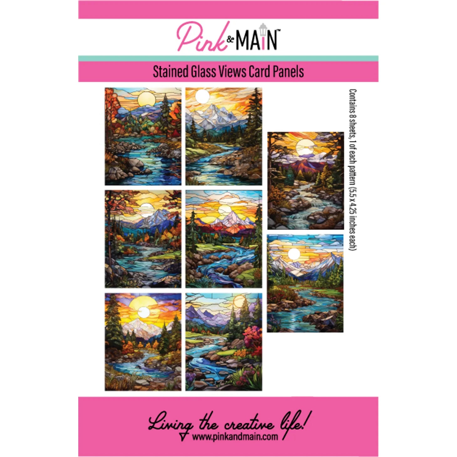 Pink and Main Stained Glass Views Card Panels pmp157