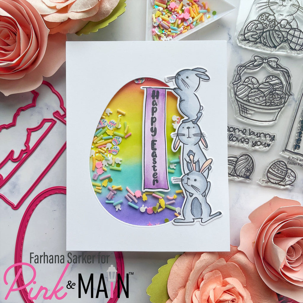 Pink and Main Stitched Egg Dies pnm716 shaker card