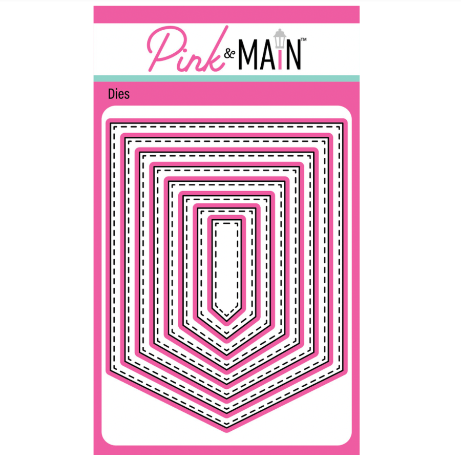 Pink and Main Stitched Pointed Banner Dies pnm775