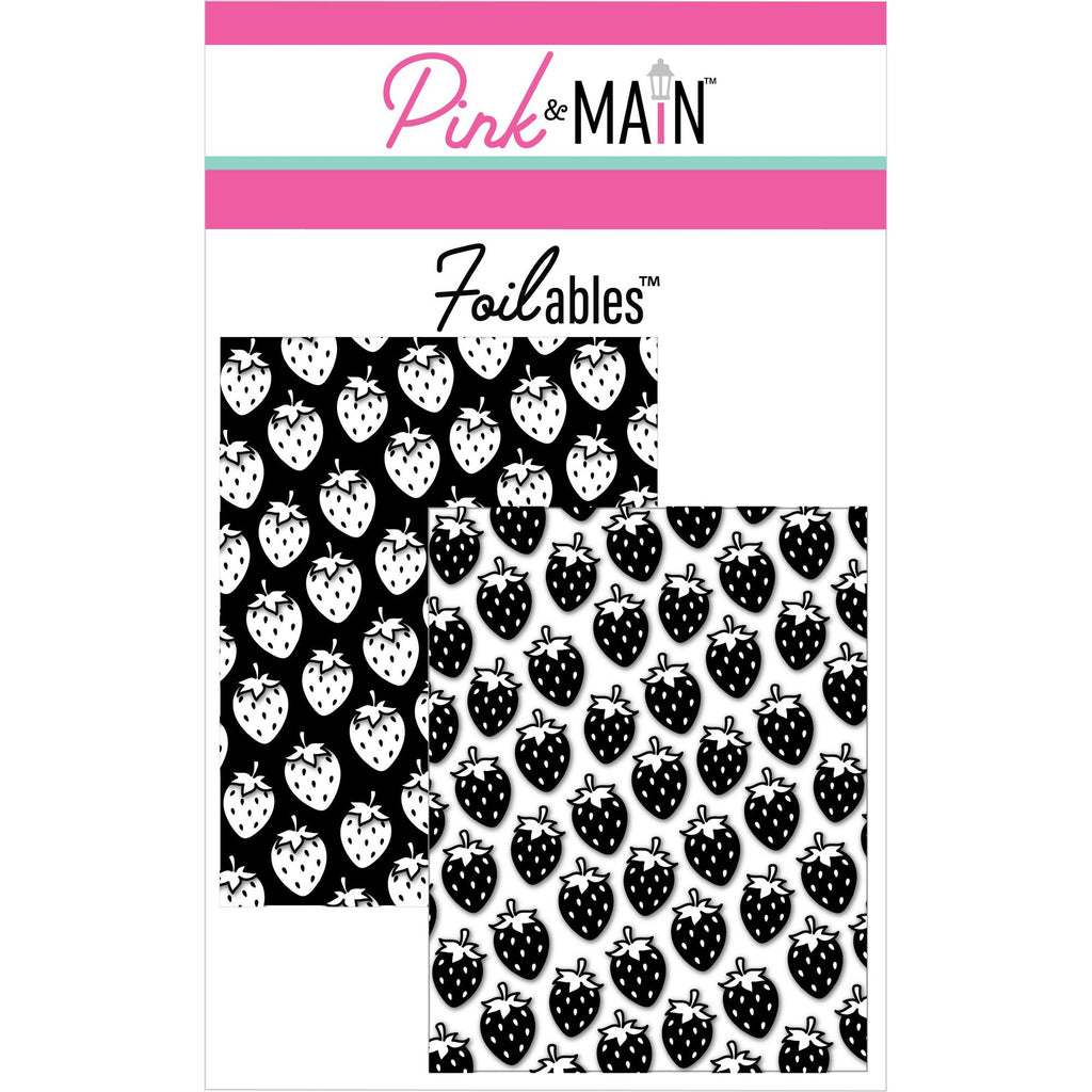 Pink and Main Strawberries Foilables Panels pmf324