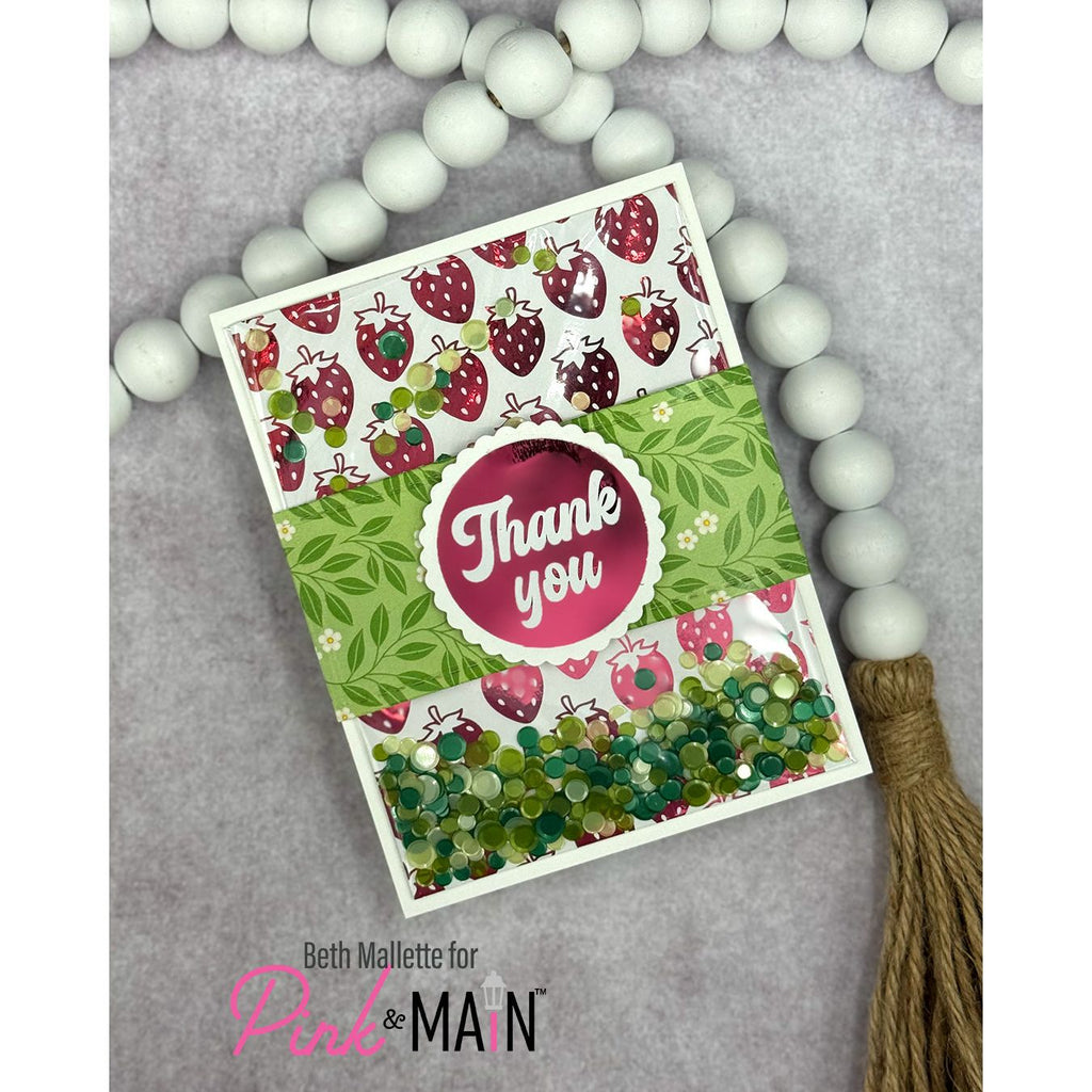 Pink and Main Strawberries Foilables Panels pmf324 shaker card