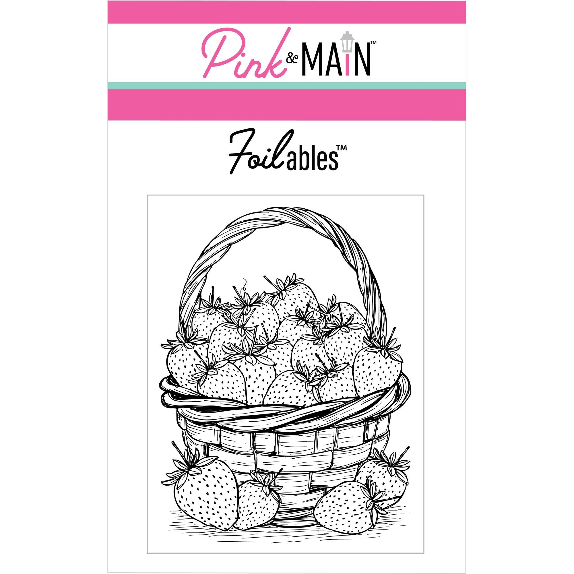 Pink and Main Strawberry Basket Foilables Panels pmf325