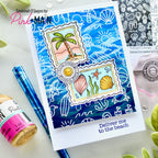 Pink and Main Summer Fun Icons Foilables Panels pmf411 seashells palm tree card