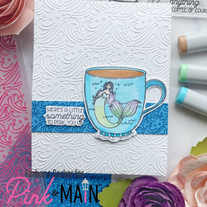 Pink and Main Summer Mugs Clear Stamp and Die Set mermaid