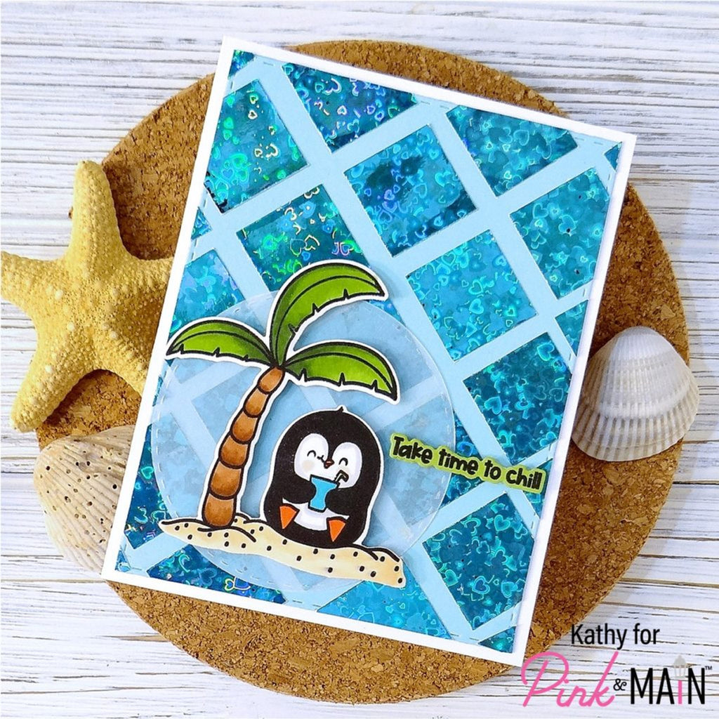 Pink and Main Summer Penguins Clear Stamps PM0620 chill out