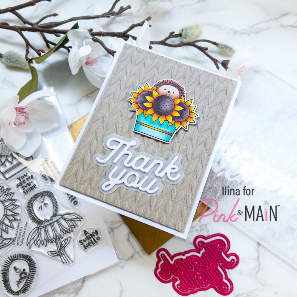 Pink and Main Sunny Side of Life Clear Stamps thank you