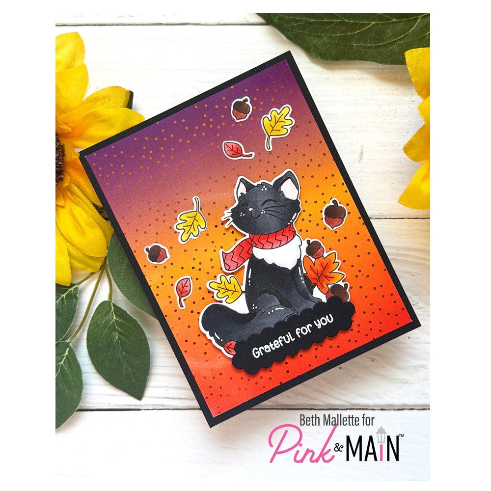 Pink and Main Sweet Garden Foilables Sheets pmf417 black cat fall leaves card