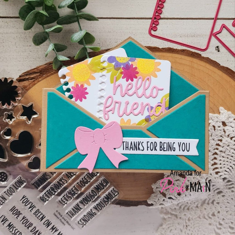 Pink and Main Sweet Posies Dies PNM524 thanks