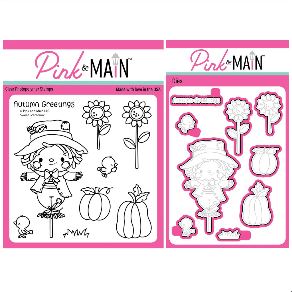 Pink and Main Sweet Scarecrow Clear Stamp and Die Set