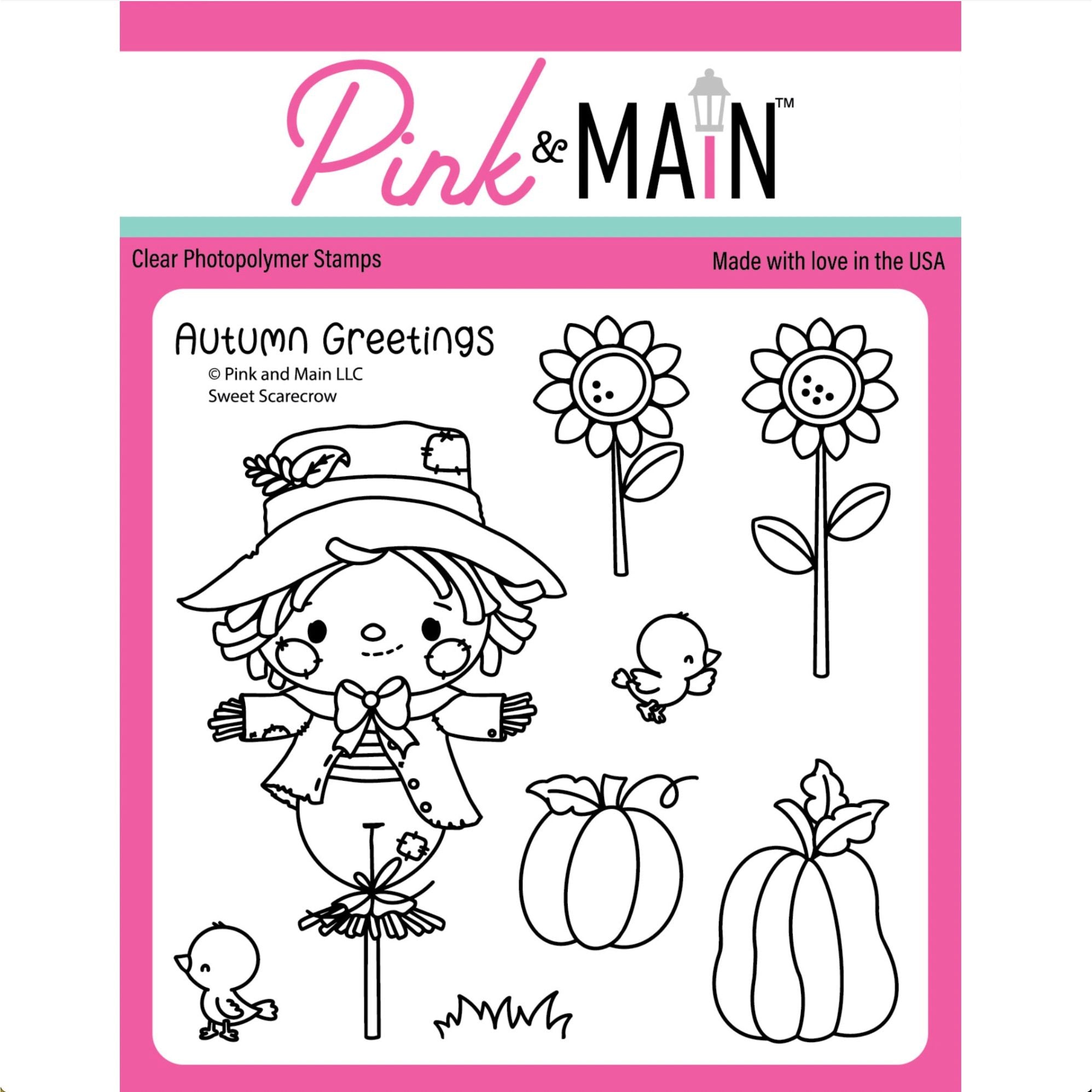 Pink and Main Sweet Scarecrow Clear Stamps pm0899