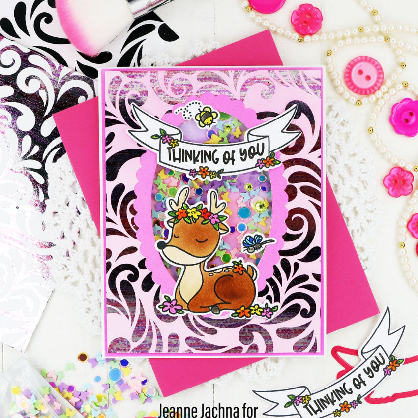 Pink and Main Swirly Foilable Panels pmf320 shaker card