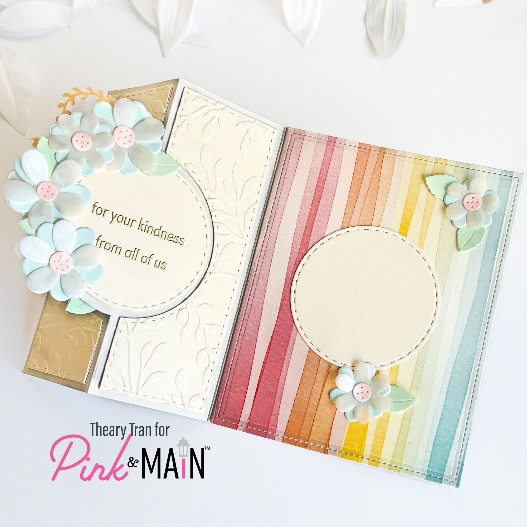 Pink and Main Thank You Sentiments Clear Stamps pm0762 inside card