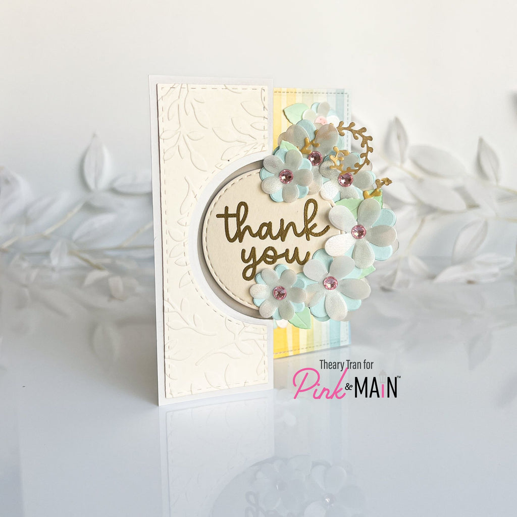 Pink and Main Thank You Sentiments Clear Stamps pm0762 thank you