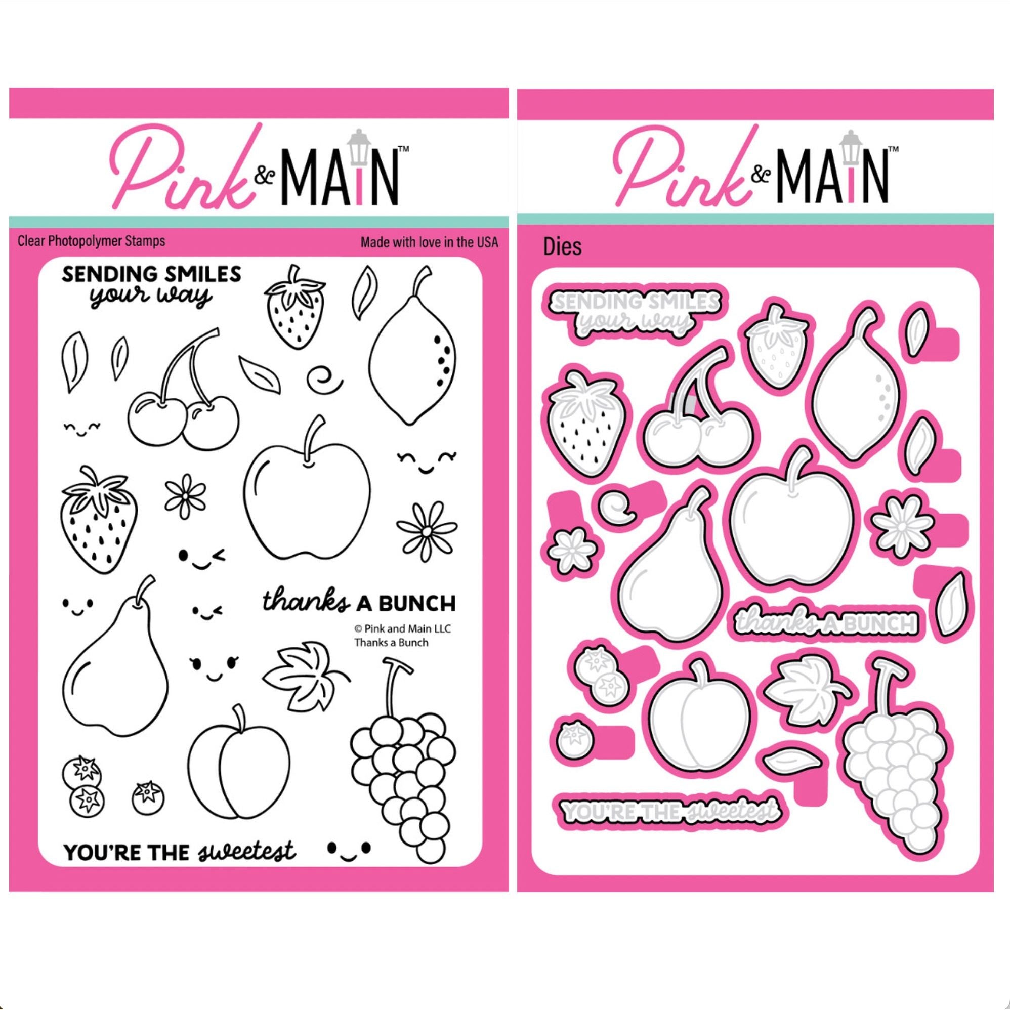 Pink and Main Thanks a Bunch Clear Stamp and Die Set