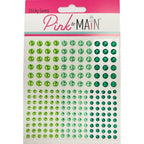 Pink and Main The Greens Sticky Gems Embellishments pme177