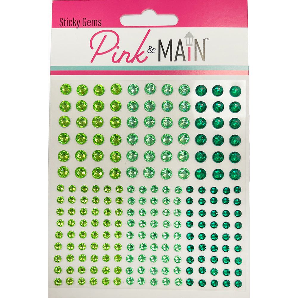 Pink and Main The Greens Sticky Gems Embellishments pme177
