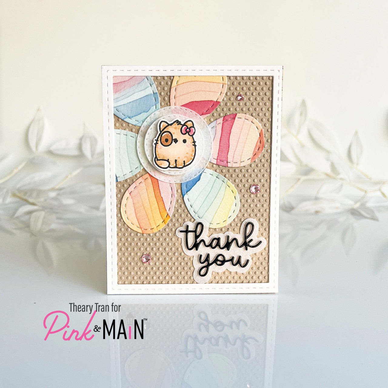 Pink and Main The Pinks Sticky Gems Embellishments pme175 thank you