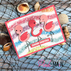 Pink and Main The Three Flamingos Dies pnm766 greetings