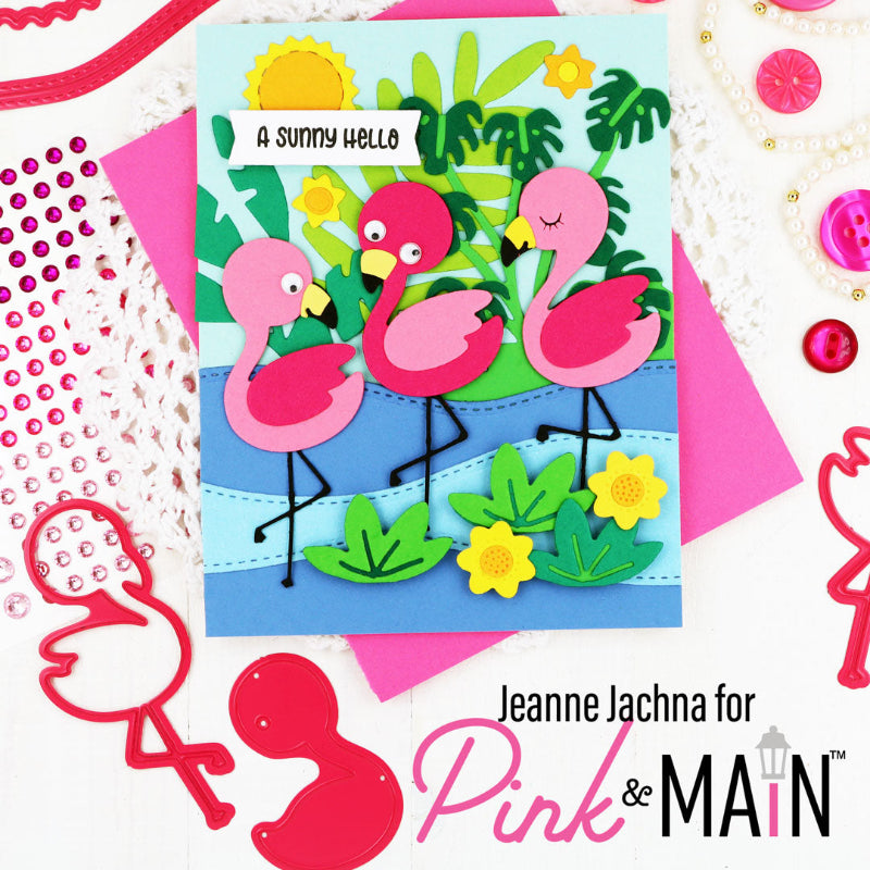 Pink and Main The Three Flamingos Dies pnm766 hello