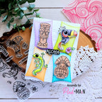 Pink and Main Tiki Times Clear Stamps PM0621 gecko