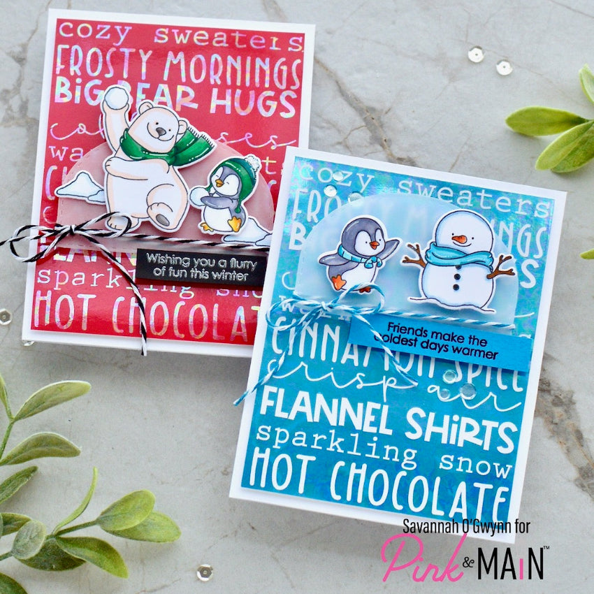 Pink and Main Translucent Opal CheerFoil pmf335 snowman