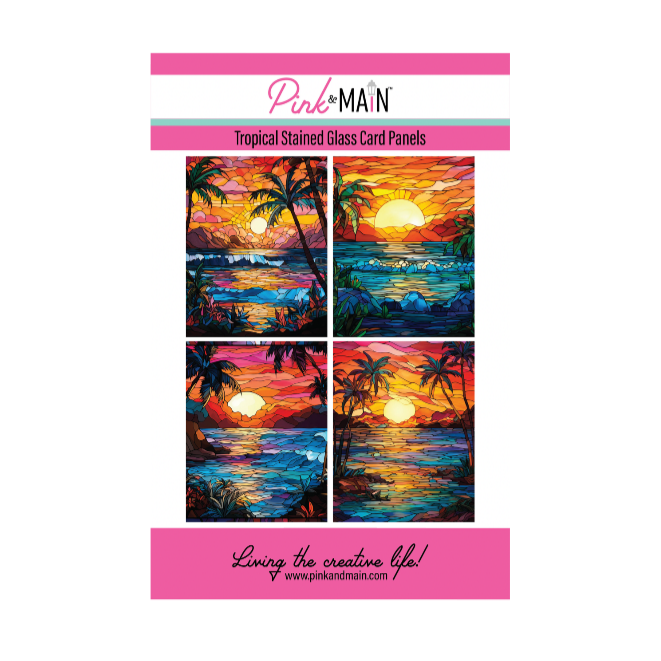 Pink and Main Tropical Stained Glass Card Panels pmp168