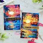 Pink and Main Tropical Stained Glass Card Panels pmp168 sunrise