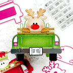 Pink and Main Truck Pop Up Card Dies pnm793 reindeer