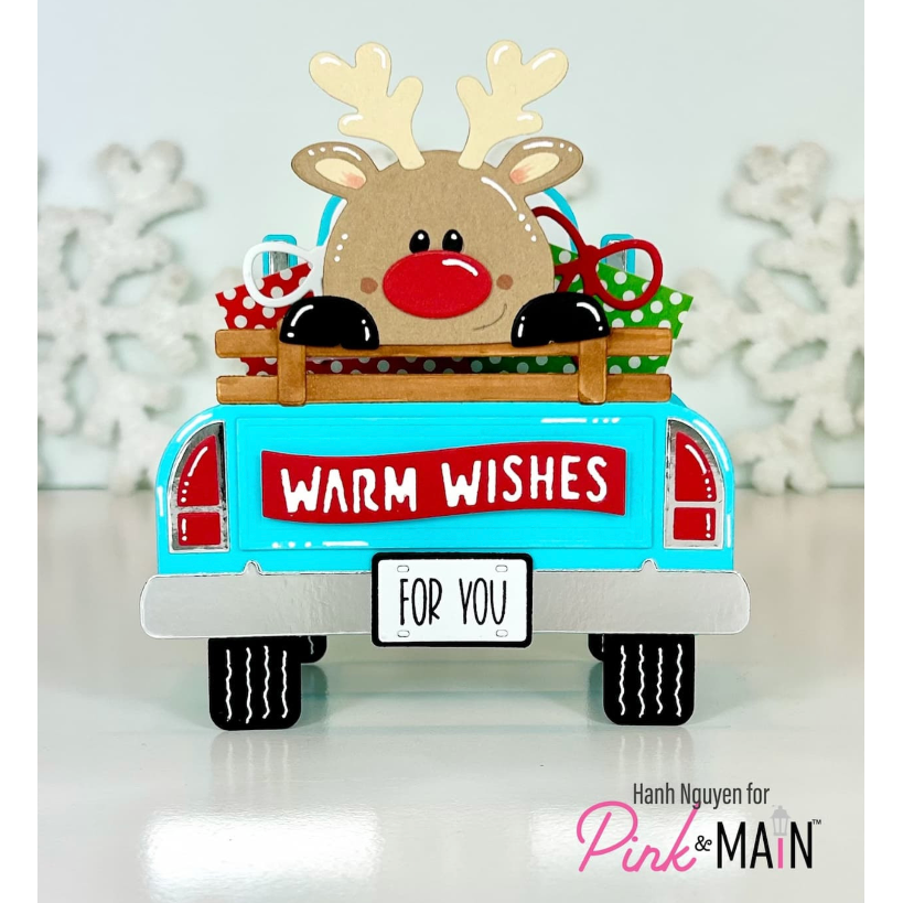 Pink and Main Truck Pop Up Card Dies pnm793 warm wishes
