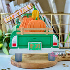 Pink and Main Truck Pop Up Card and Fall Pumpkins Die Set happy fall