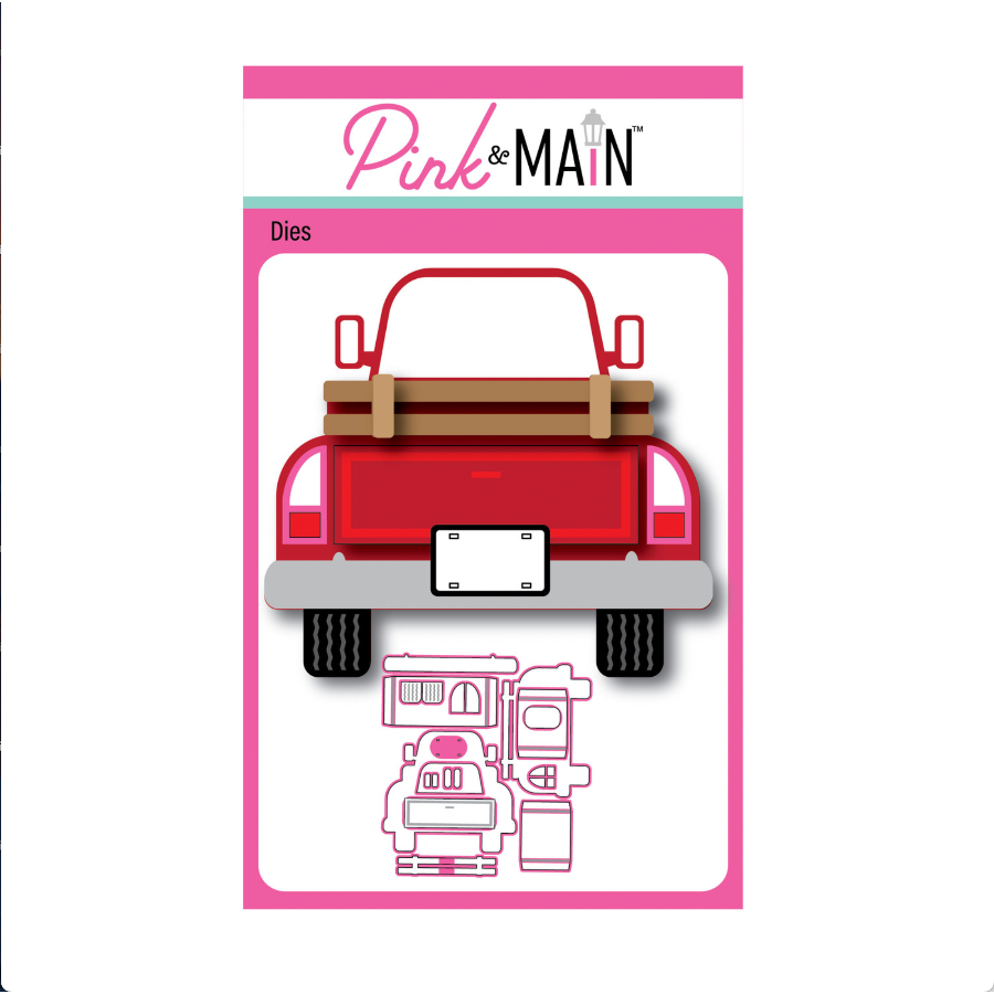 Pink and Main Truck Pop Up Card and Fall Pumpkins Die Set image 1