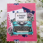 Pink and Main Typed Greetings Clear Stamp and Die Set a happy hello