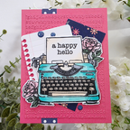 Pink and Main Typewriter Foilables Panels pmf400 a happy hello
