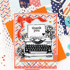 Pink and Main Typewriter Foilables Panels pmf400 thank you