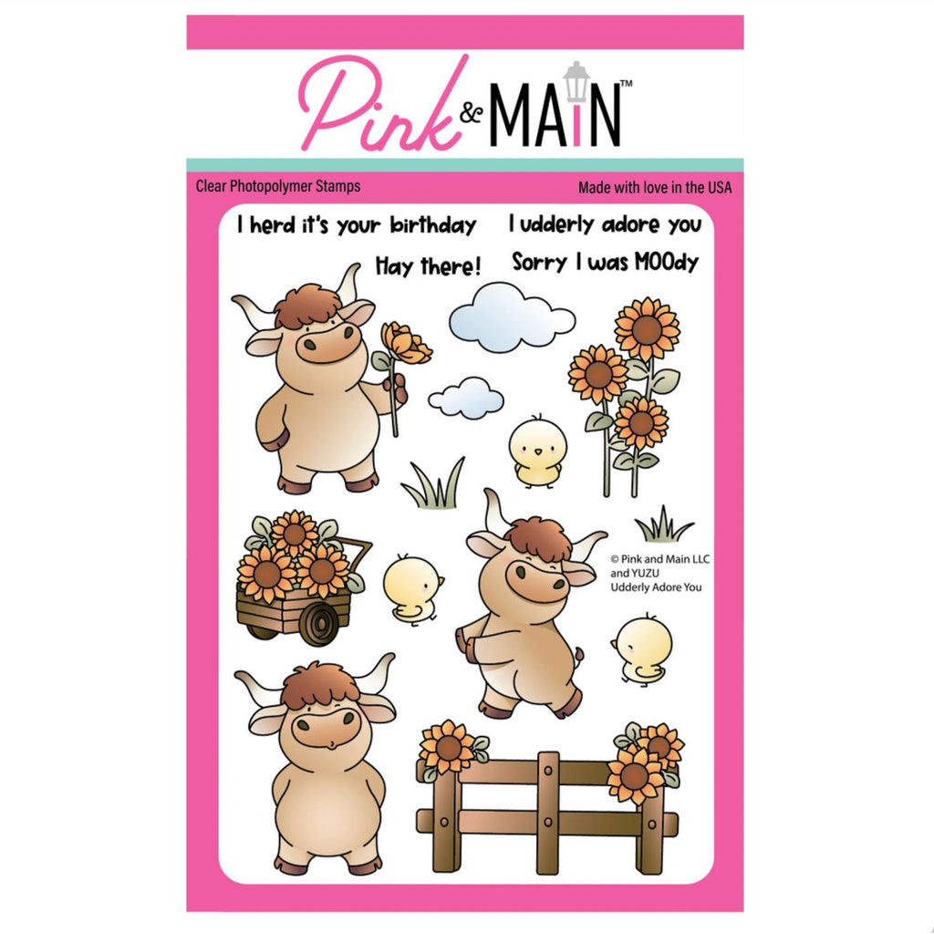 Pink and Main Udderly Adore You Clear Stamps pm0892