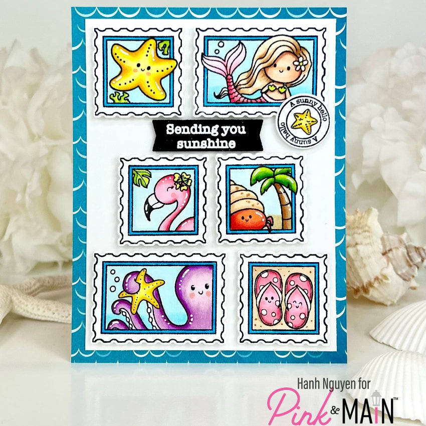 Pink and Main Under the Sea 8.5 x 5.5 Paper Pack pmp200 postage stamp sunny hello card
