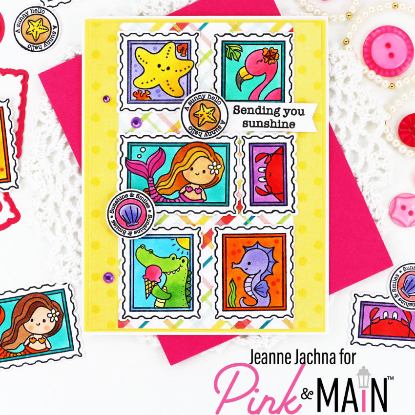 Pink and Main Under the Sea 8.5 x 5.5 Paper Pack pmp200 yellow polka dots sending sunshine card
