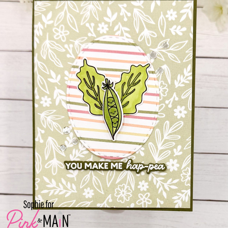 Pink and Main Veggie Happy Day Clear Stamps pm0889 you make me happy card