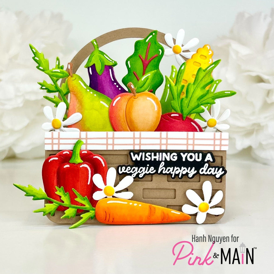 Pink and Main Veggie Happy Day Dies pnm888 wishing you a happy day pop up card
