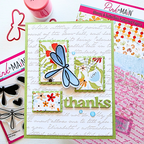 Pink and Main Vintage Script 6x6 Embossing Folder pmt113 thanks
