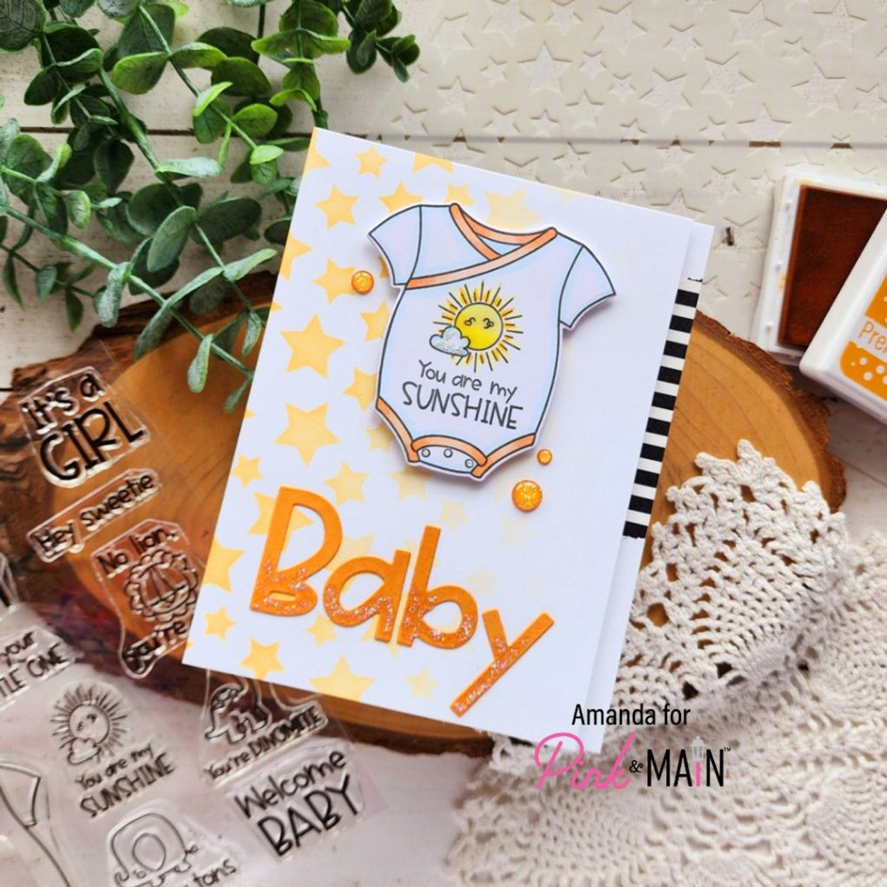 Pink and Main Welcome Baby Clear Stamps PM0608 stars
