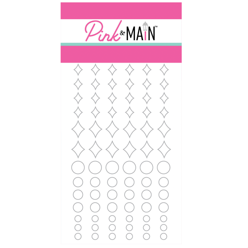 Pink and Main White Glitter Enamel Shapes pmgd057