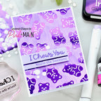 Pink and Main White Glitter Enamel Shapes pmgd057 purple bears